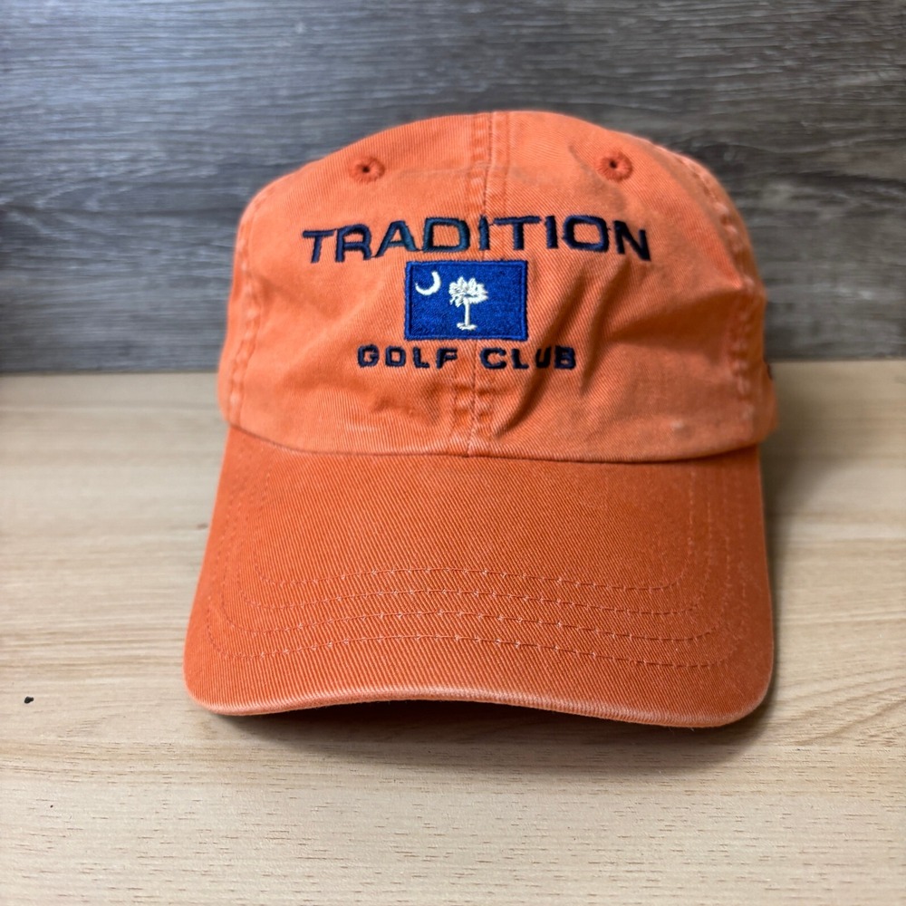 Tradition Golf Club Hat Cap Strap Back Orange Imperial South Carolina Adjustable